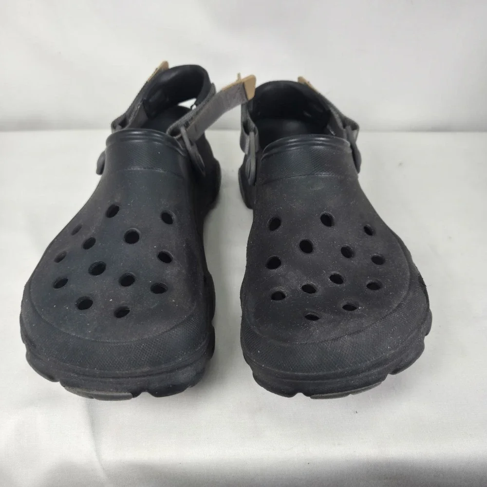 Crocs Classic All-Terrain Clogs Black Adjustable Strap Mens US Size 13